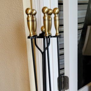 Fireplace Tools With Brass Handles